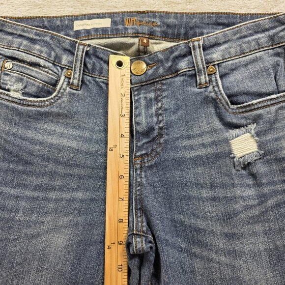 Kut From The Kloth Catherine Boyfriend Jeans Womens 4 Distressed Stretch Denim - Picture 9 of 10